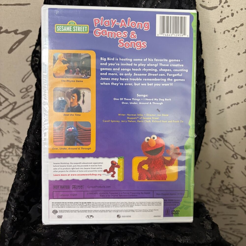 RARE SEALED Sesame Street Play Along Games And Songs DVD - NIB FACTORY SEALED - Picture 4 of 5